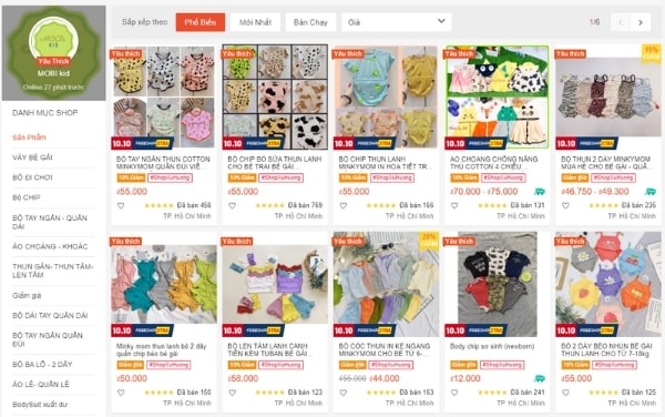 top 5 shop quan ao tre em shopee