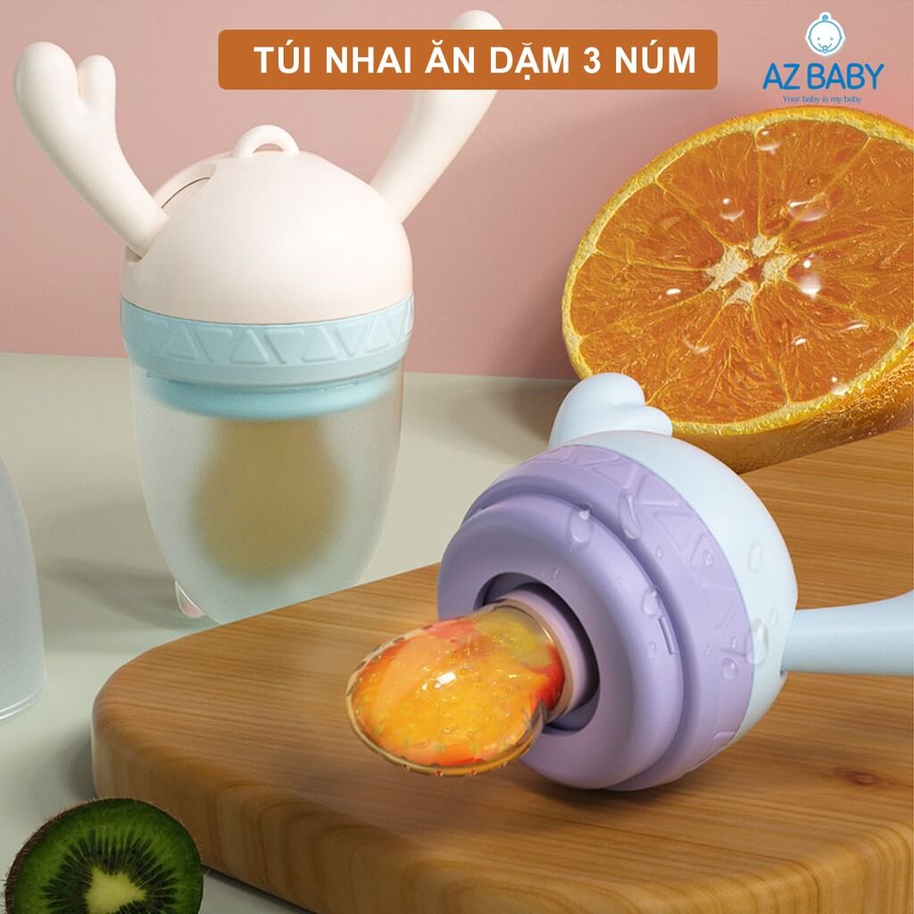 Tui nhai an dam 3 num silicon cho be | Be Cung Online